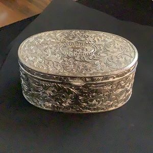Silver Plated Jewelry Box Trinket Japan vintage art nouveau